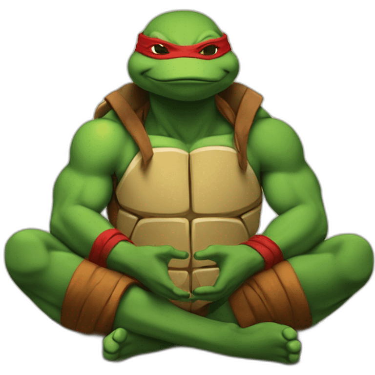 Raphael TMNT doing a meditation emoji