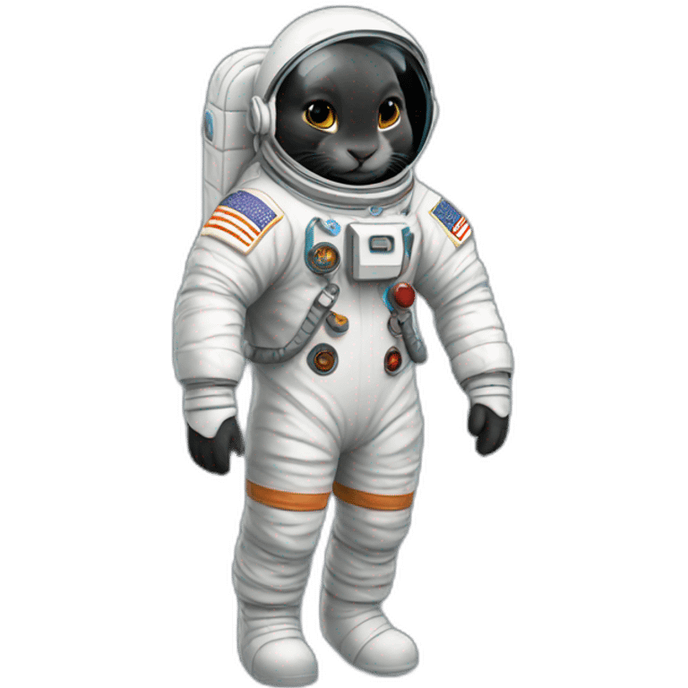 Astronaut black bunny emoji