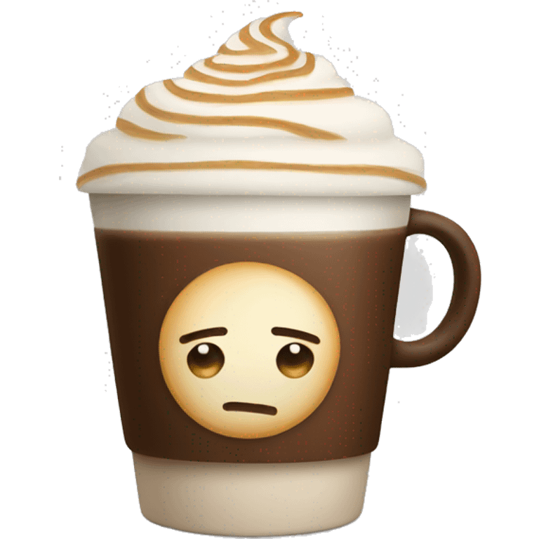 One latte coffee with straw emoji