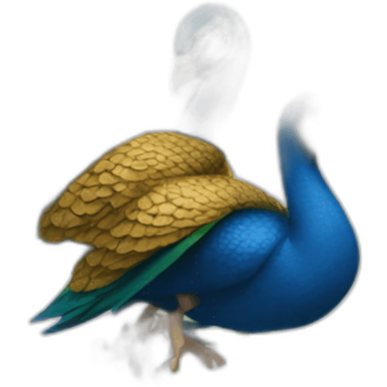 cheeky peacock riding a motorcycle emoji