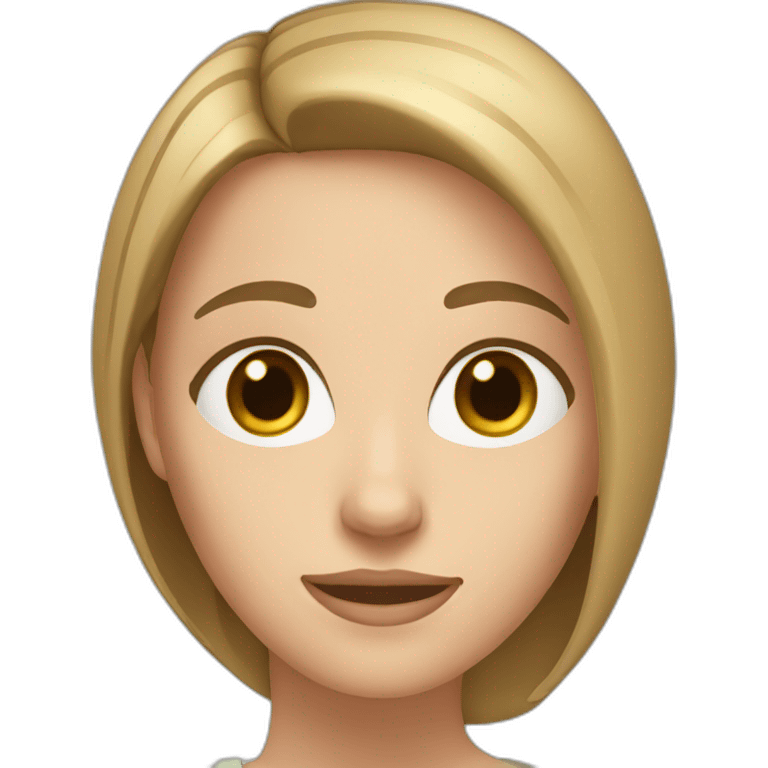 white woman with brown eyes and straight light brown hair emoji