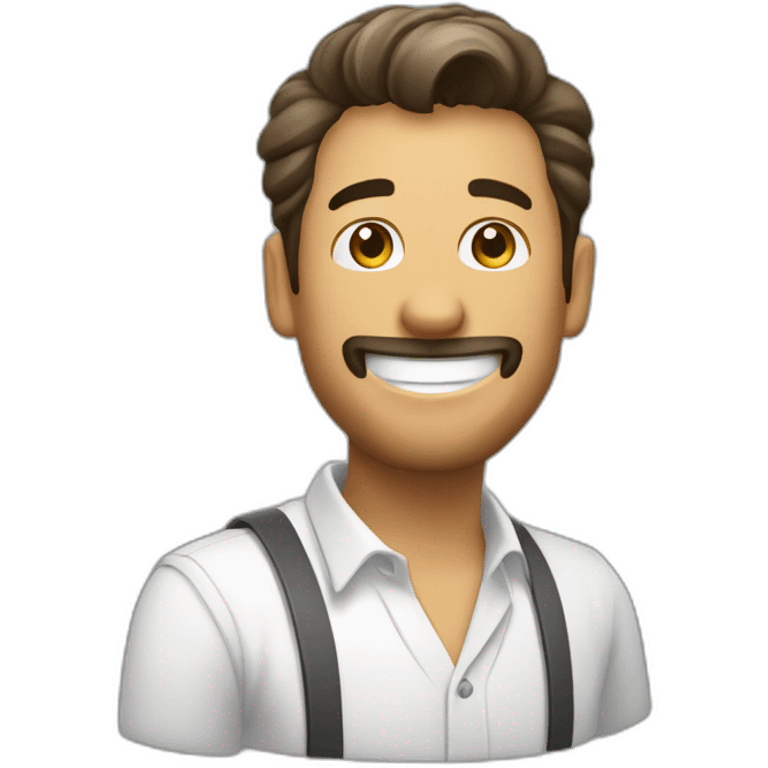 hombre blanco feliz saltando de la alegria emoji