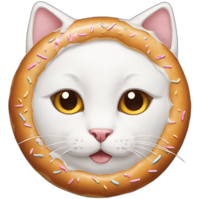 white cat donut emoji