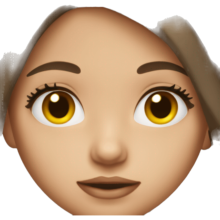 Girl with lashes and brown hair emoji