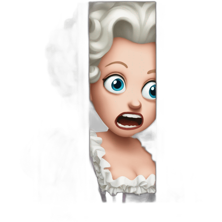 crazy eyes Marie Antoinette scream behind bars scary emoji