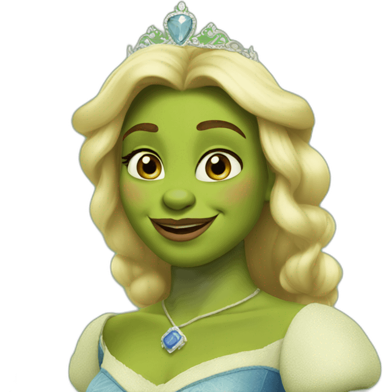 Shrek as a Disney princess emoji