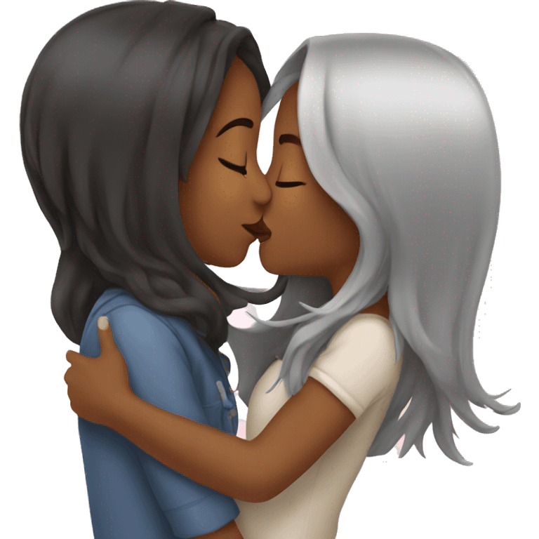 girl kissing girl emoji