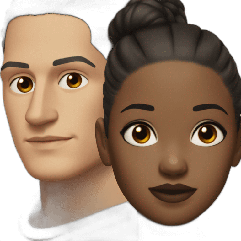 Wentworth miller and a black girl brown eyes and sblack hair in a bun emoji