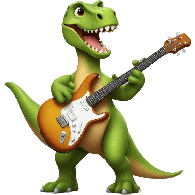 Dinosaur playing guitar emoji