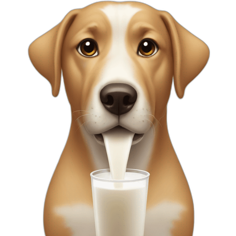 Dog drinking milk  emoji