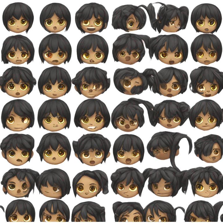 Anime black_hair Elf bangs emoji