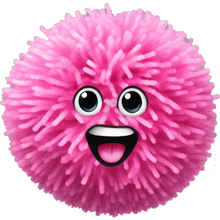 Realistic pink cheer leading pom poms isolated. emoji