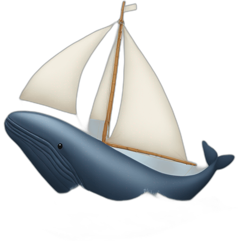 Une baleine sur un bateau emoji