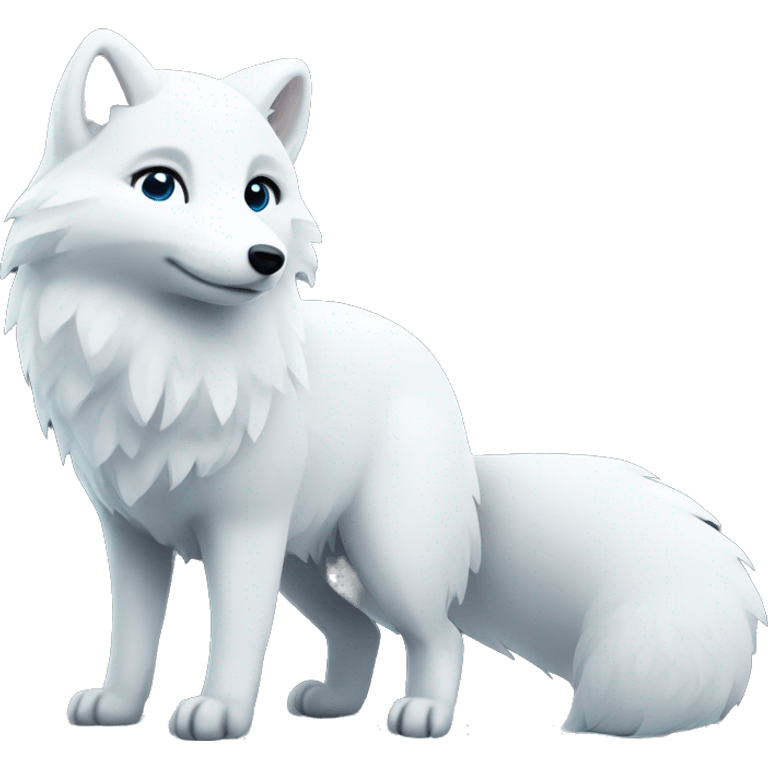 cute Arctic fox in the forest emoji