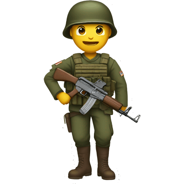 a soilder holding a ak-47 emoji