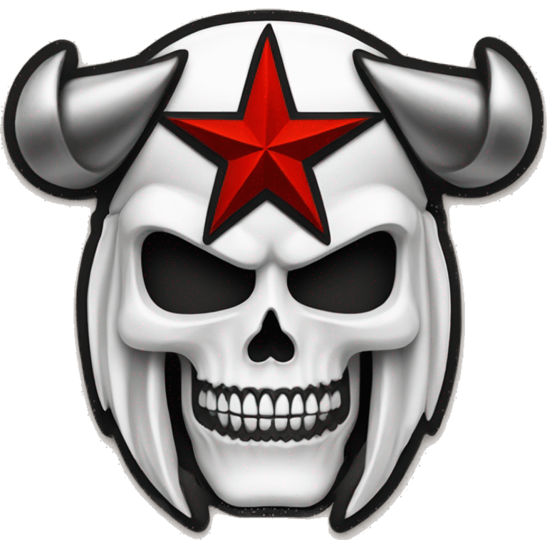 White detailed Texas tech raider symbol red black warrior skull emoji