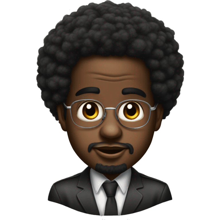 um homem afro ao estilo P.diddy segurando um oleo de bebe na mão e sorrindo emoji