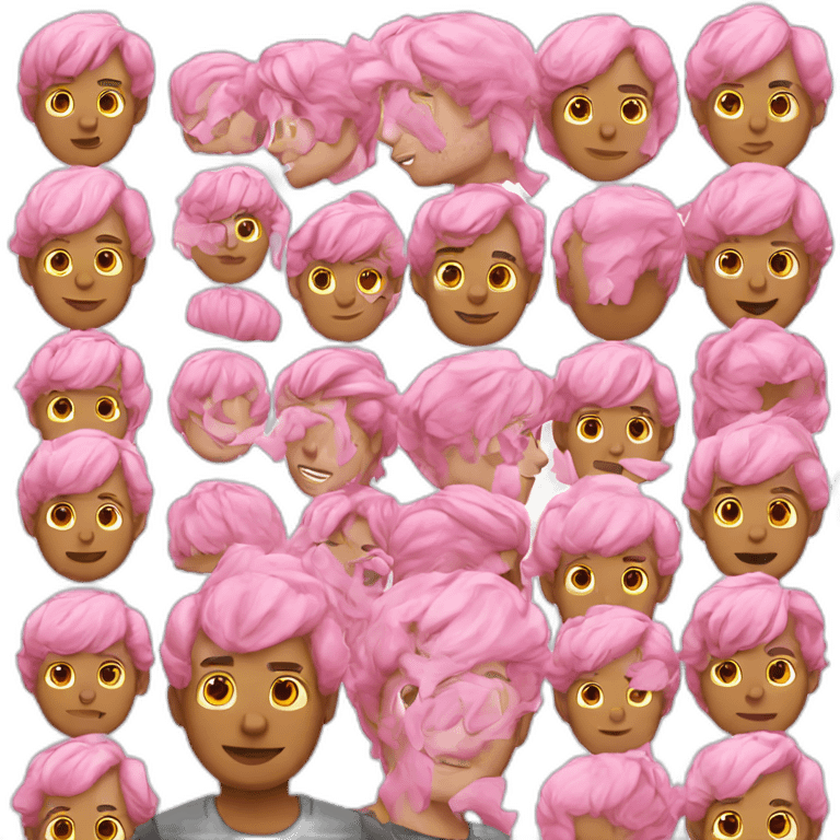 man with pink hair emoji