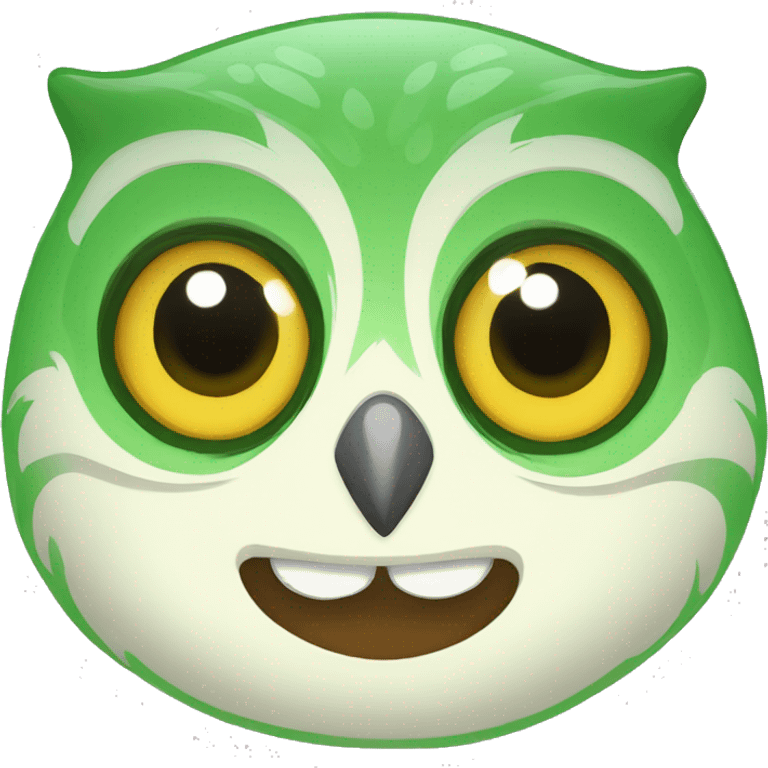 Duolingo green owl smile emoji