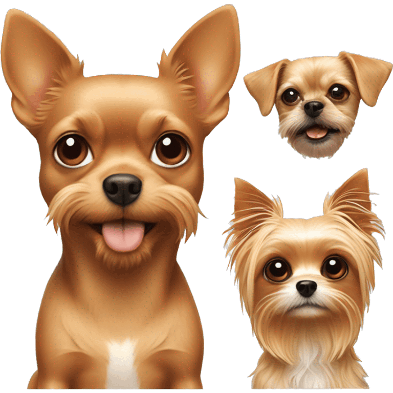 two dogs, one a light red Chihuahua, the other a Yorkshire Terrier emoji