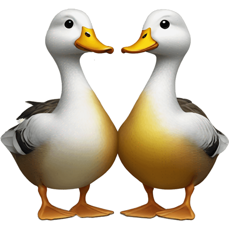 Two ducks kissi emoji