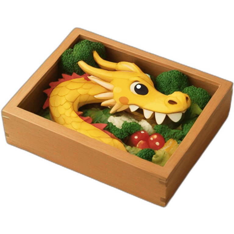 dragon bento wooden box emoji