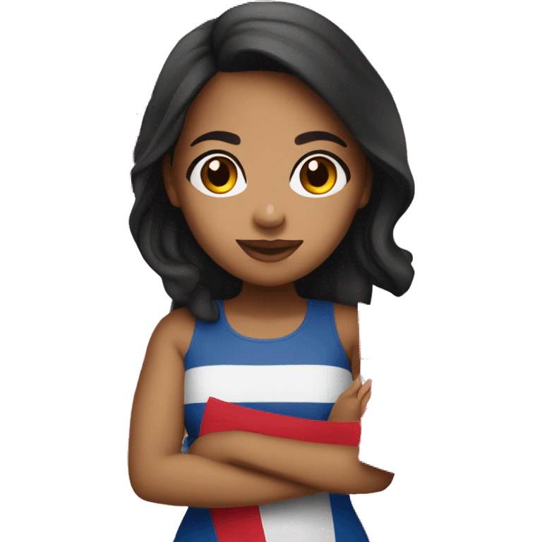 Latina girl with puerto Rico flag emoji