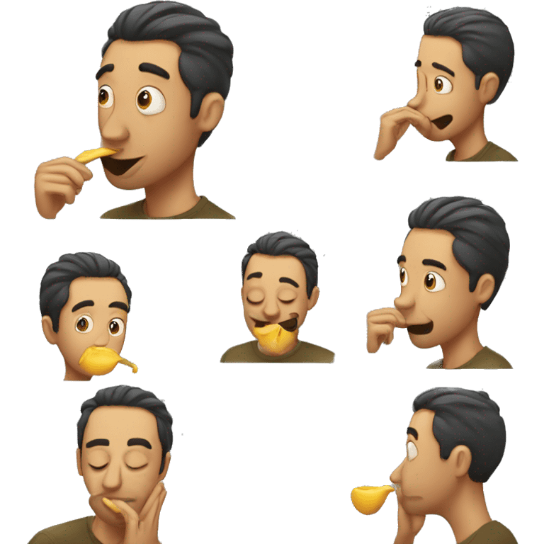 man smelling something and enjoying at the same time emoji