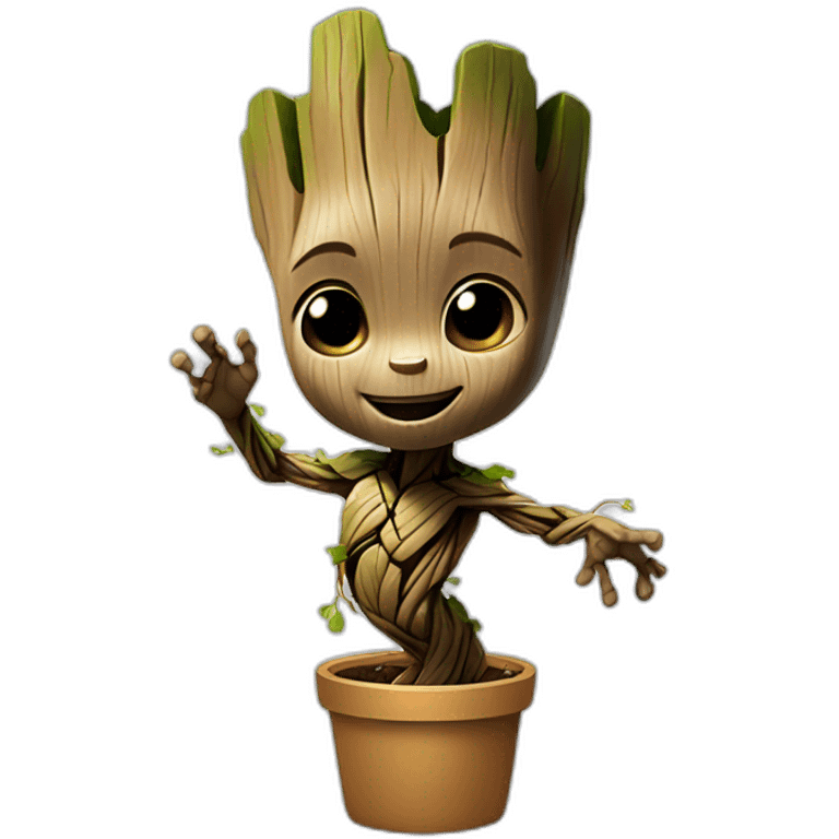 Baby groot dancing emoji