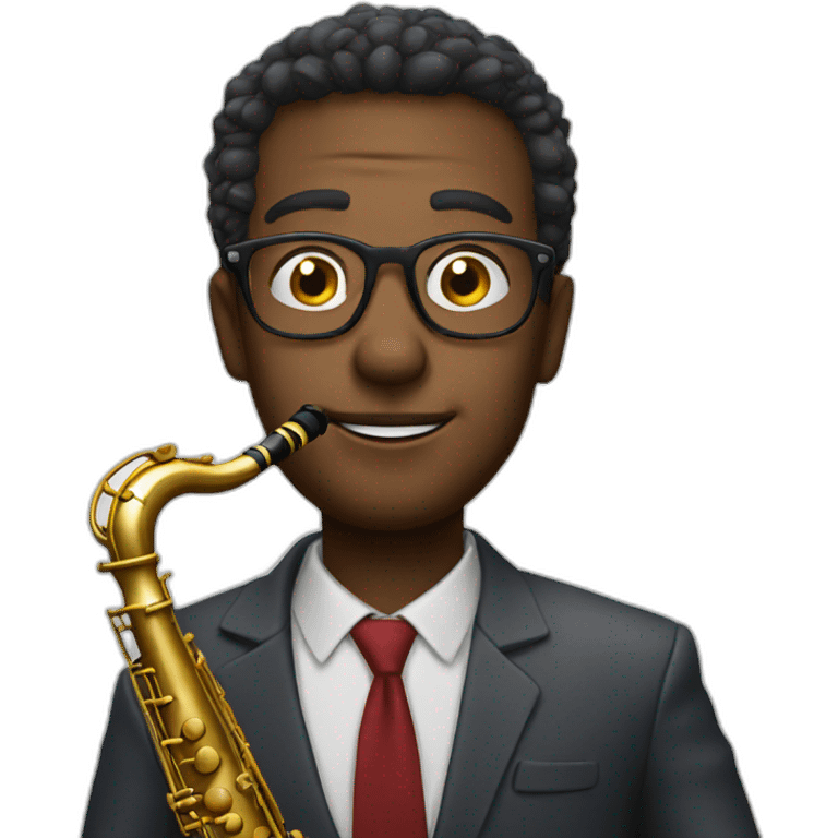 man glasses saxophone emoji