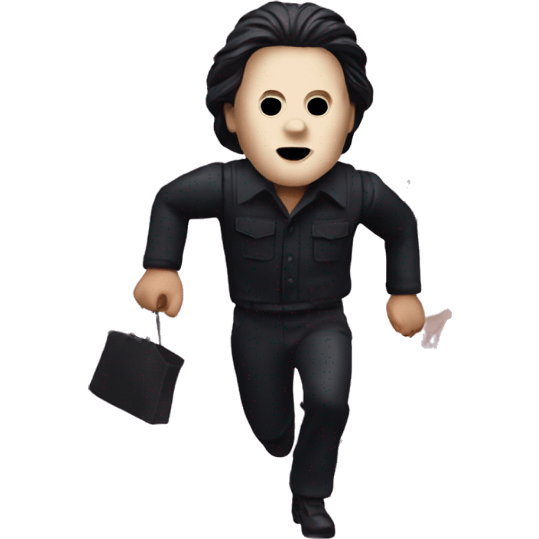 Michael Myers running away from Barbie   emoji