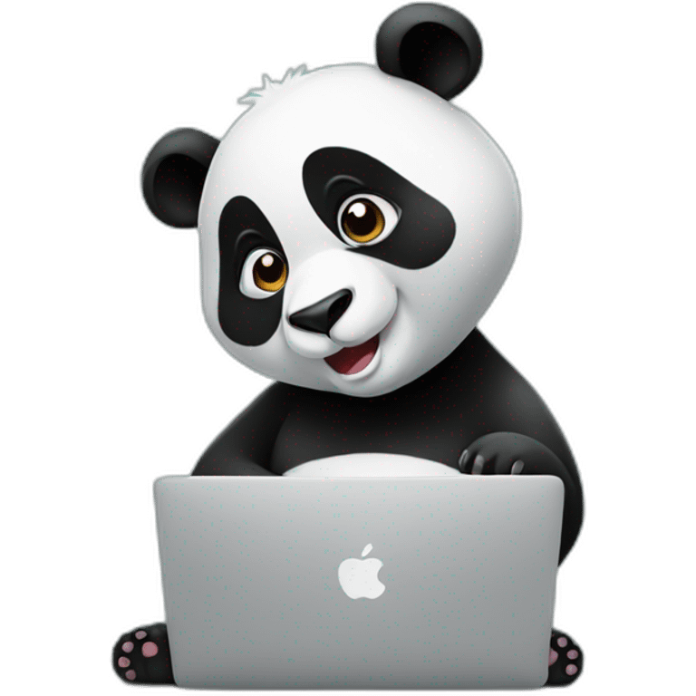 panda programming on a macbook emoji