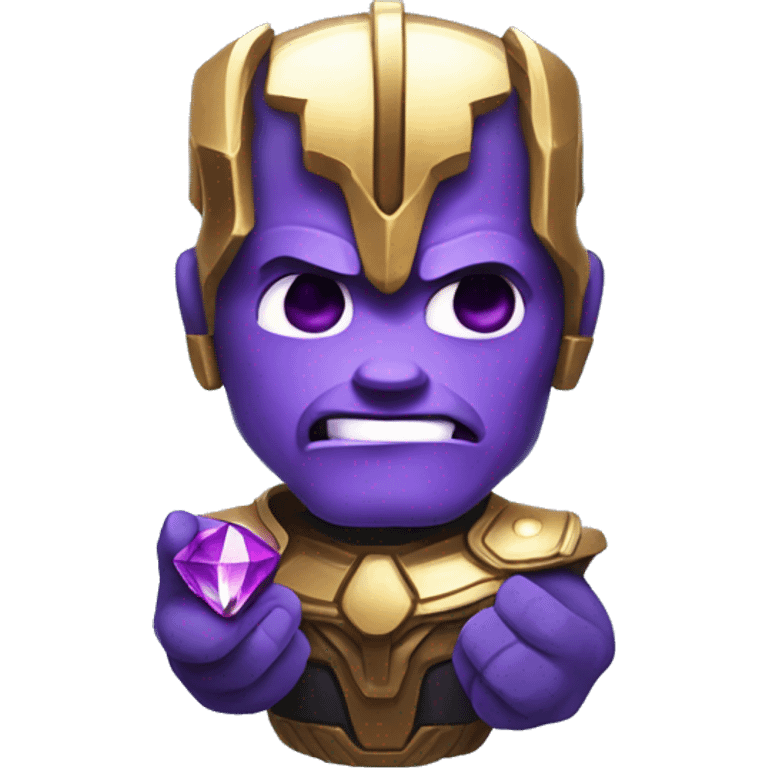 Thanos holding small glowing purple crystal, iOS emoi style art  emoji