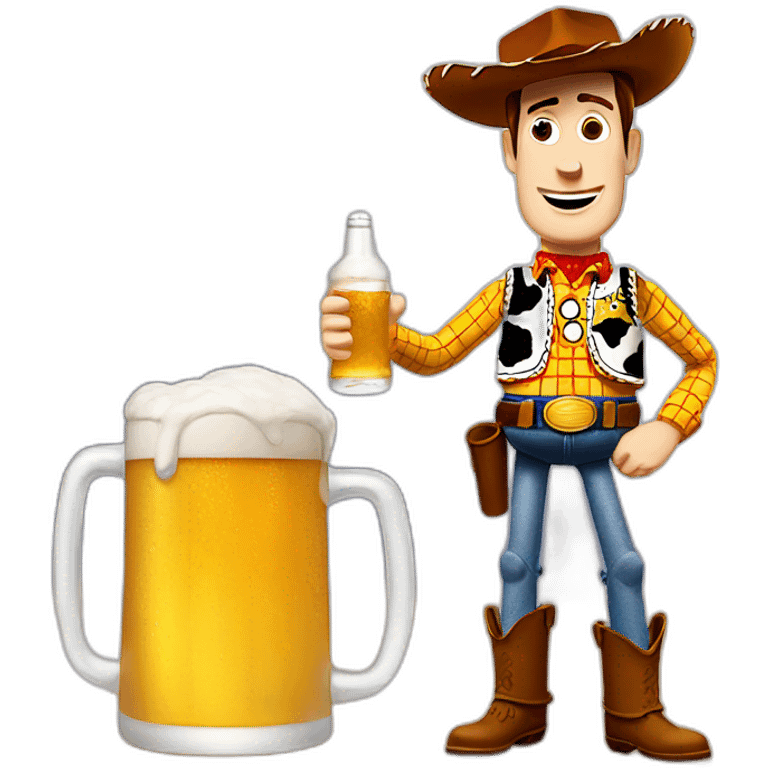 woody toy story holding a beer emoji