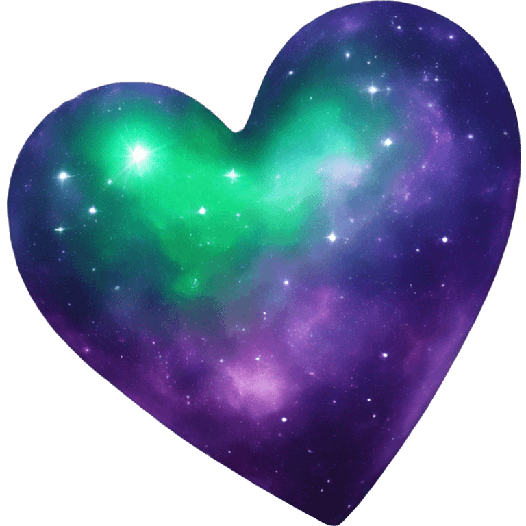 Purple green galaxy heart  emoji