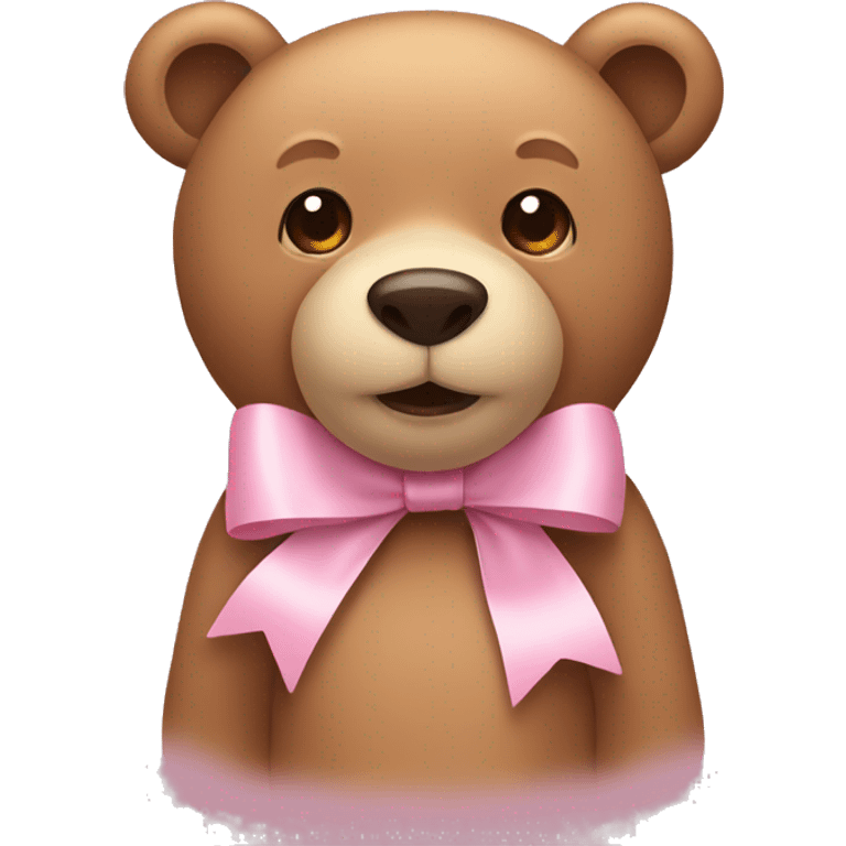 Light brown bear with light pink bows emoji