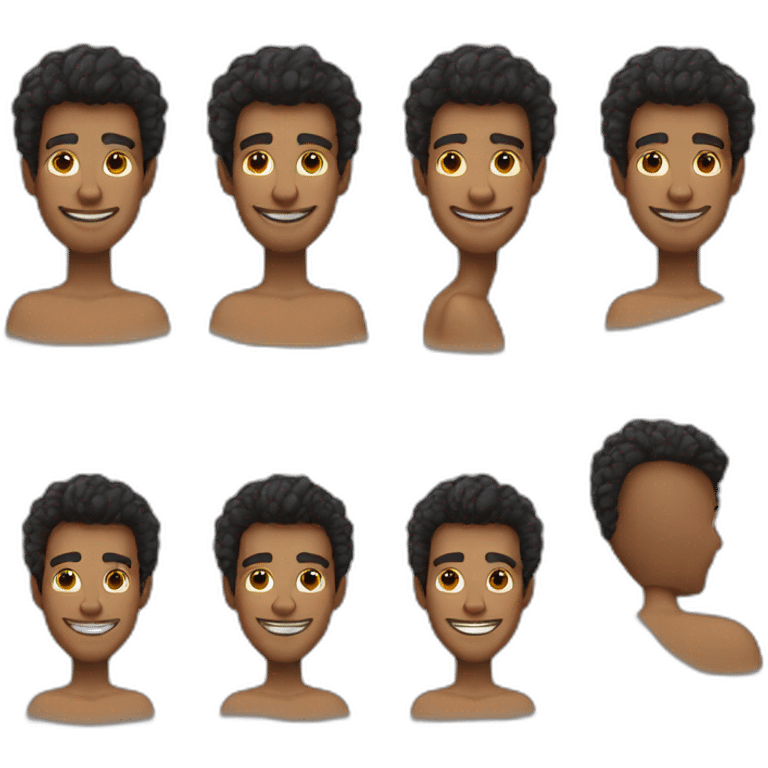 homem negro jovem sem cabelo feliz emoji