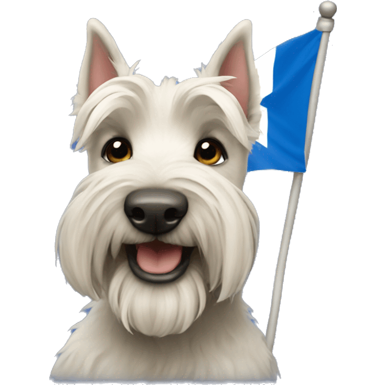 Scottish terrier dog with scottish flag emoji