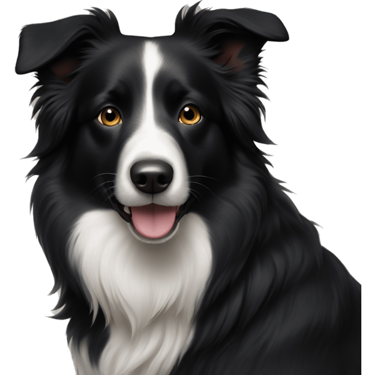 Border collie all black face emoji