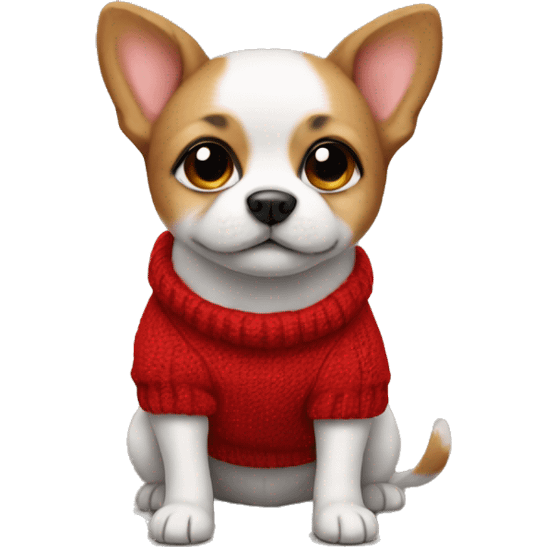 Tiny dog with red sweater emoji