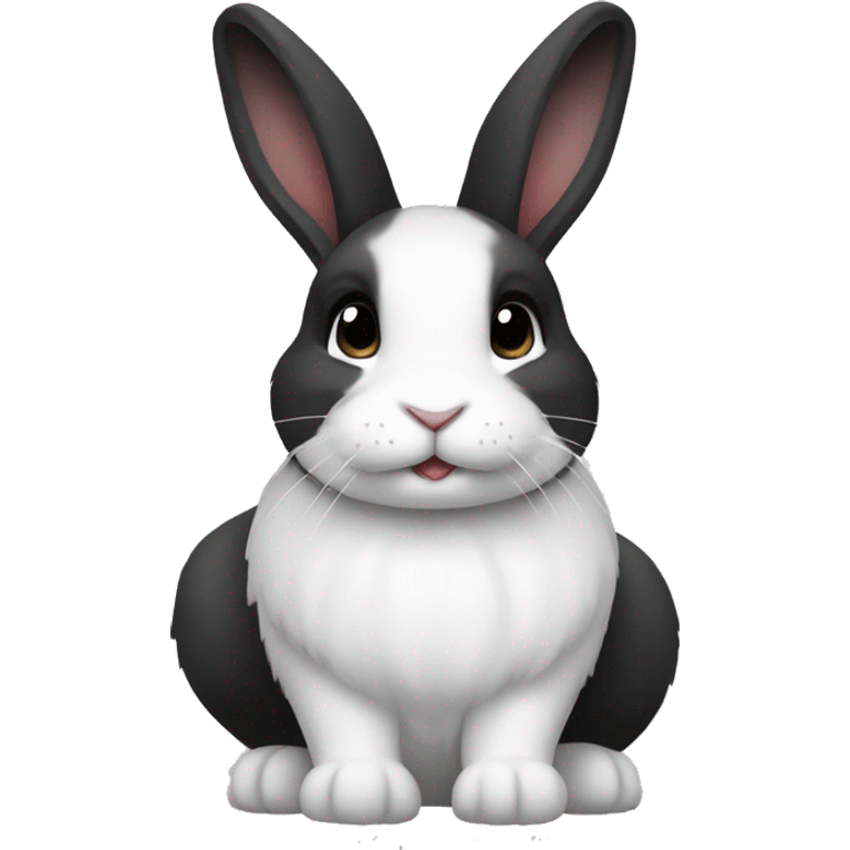 black and white dutch rabbit (ios7 style) emoji