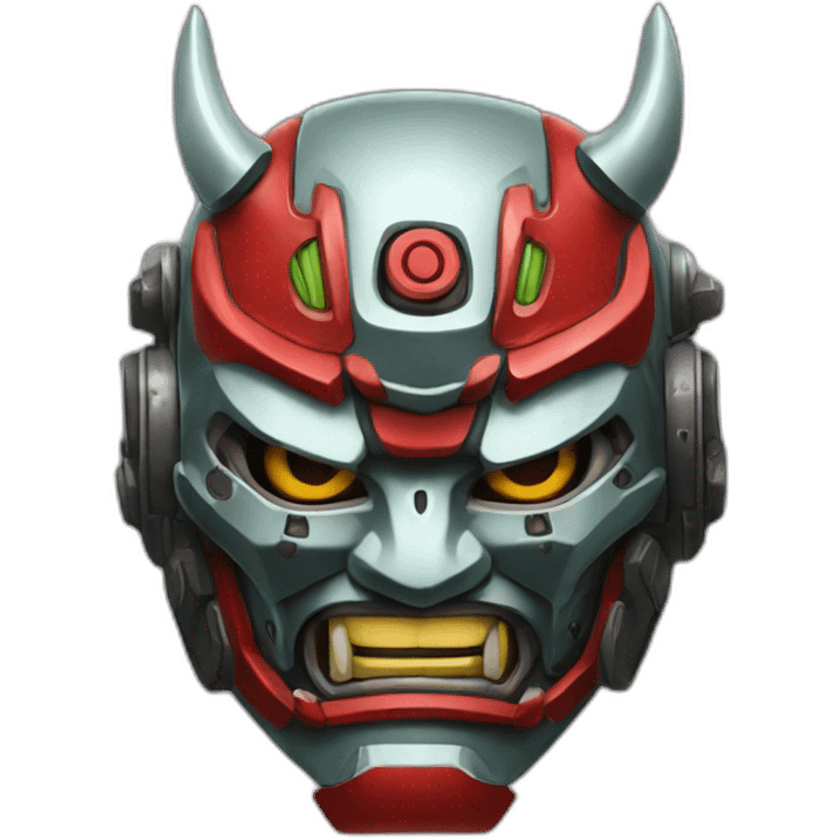 mecha japaense oni mask emoji