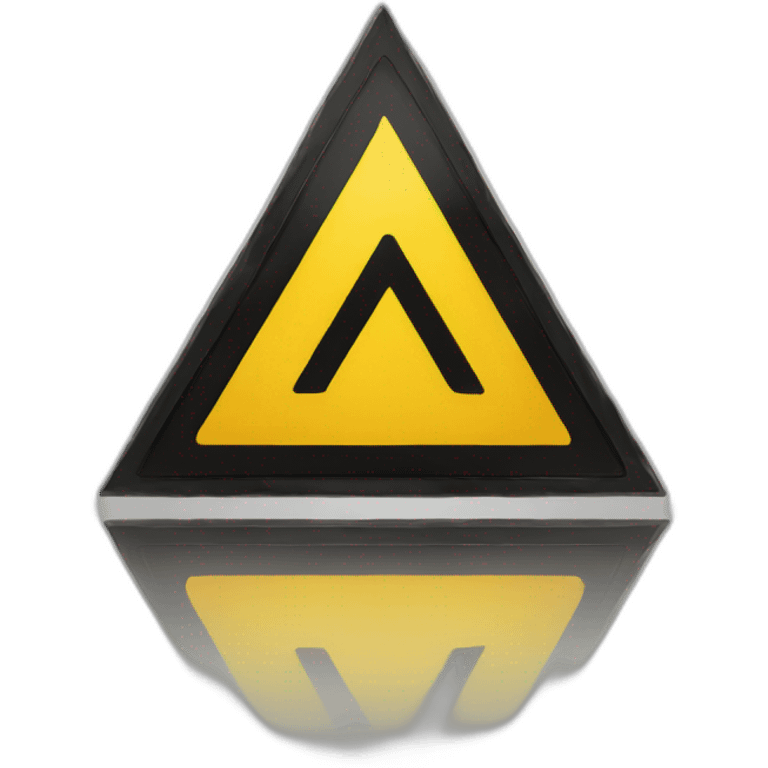 caution yellow triangle sign with black border emoji