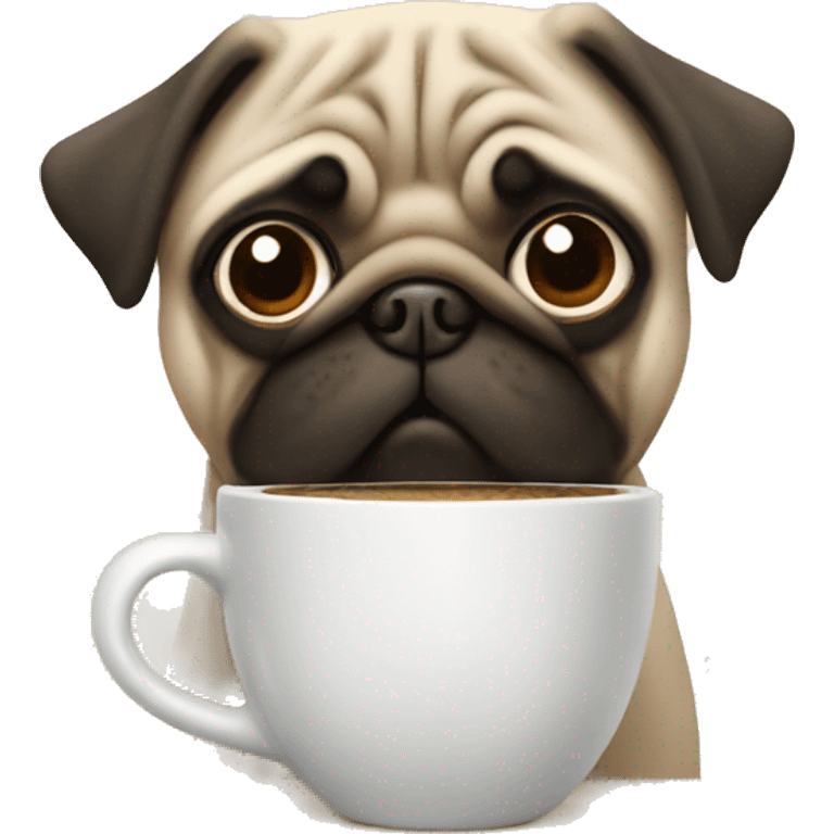 Pug and coffee emoji