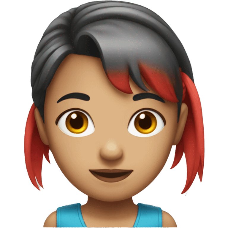 girl with red ponytail and bangs emoji