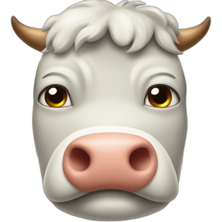 Angry cow with ear puffing air emoji