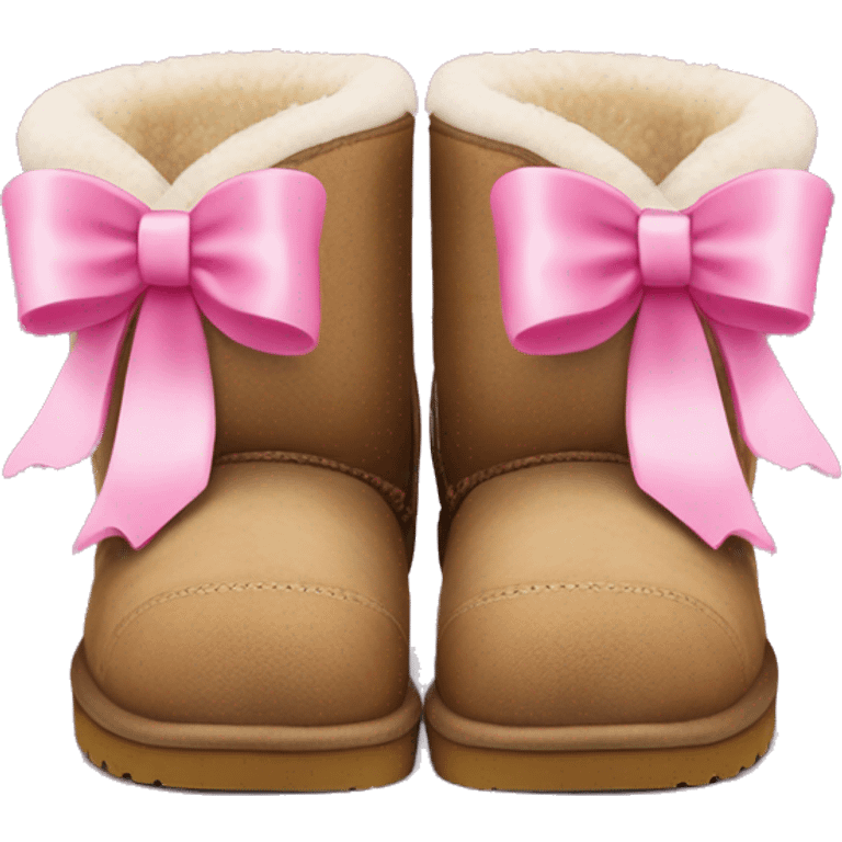 Uggs with pink bows on the back ultra minis emoji