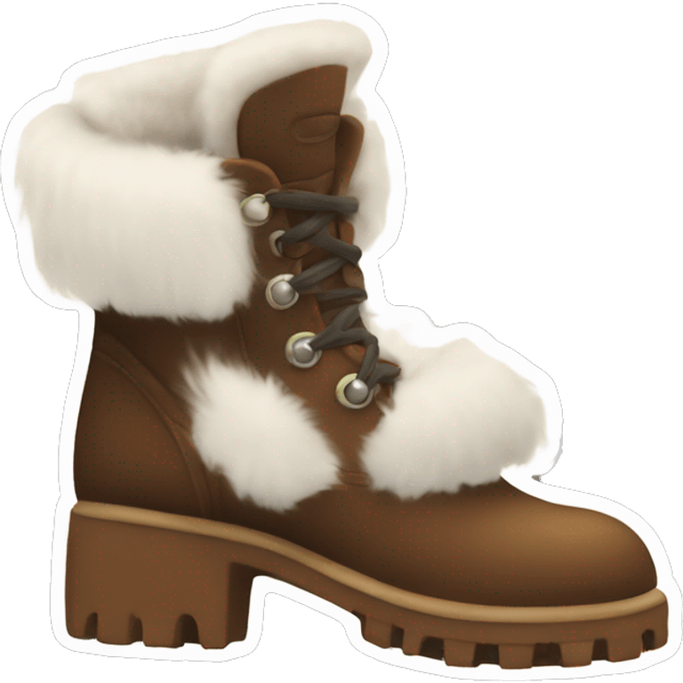 brown boots with white fur emoji