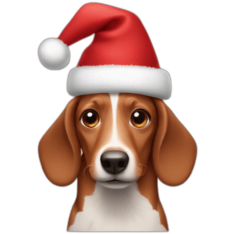 wiener with a christmas hat emoji