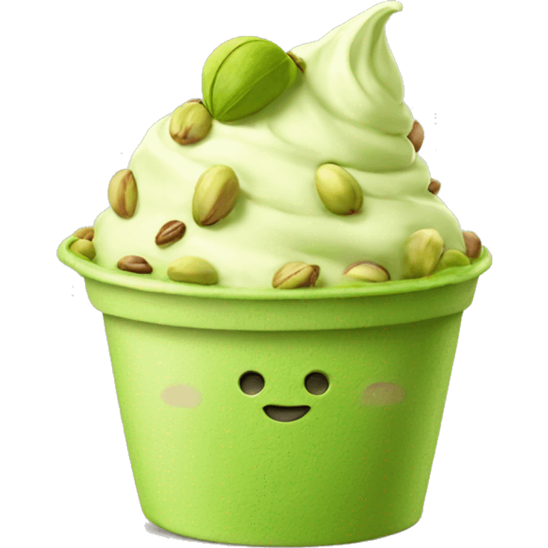 Huge pistachio ice cream with pistachio nuts emoji